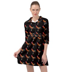 Background Pattern Chicken Fowl Cockerel Livestock Mini Skater Shirt Dress by Ravend