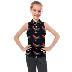 Background Pattern Chicken Fowl Cockerel Livestock Kids  Sleeveless Polo Tee