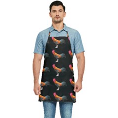 Background Pattern Chicken Fowl Cockerel Livestock Kitchen Apron by Ravend