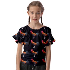 Background Pattern Chicken Fowl Cockerel Livestock Kids  Cut Out Flutter Sleeves by Ravend