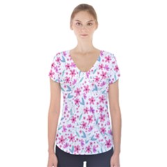 Mom Father Mommy Daddy Serenity Empathy Casal Short Sleeve Front Detail Top by Ravend