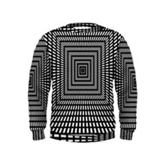 Focus Squares Optical Illusion Background Pattern Kids  Sweatshirt by Ravend