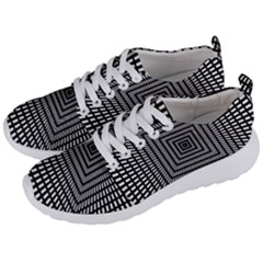 Focus Squares Optical Illusion Background Pattern Men s Lightweight Sports Shoes by Ravend