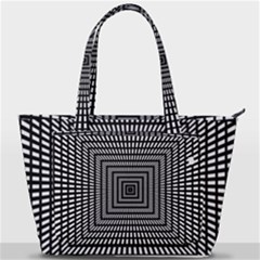 Focus Squares Optical Illusion Background Pattern Back Pocket Shoulder Bag  by Ravend