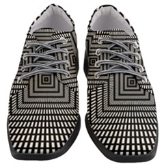 Focus Squares Optical Illusion Background Pattern Women Heeled Oxford Shoes by Ravend