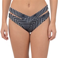 Focus Squares Optical Illusion Background Pattern Double Strap Halter Bikini Bottoms by Ravend