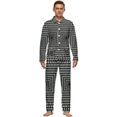 Focus Squares Optical Illusion Background Pattern Men s Long Sleeve Velvet Pocket Pajamas Set by Ravend