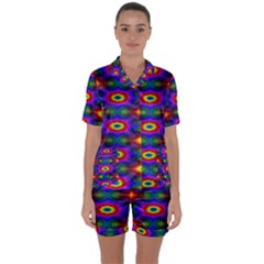 Colorfull Wallpaper Satin Short Sleeve Pajamas Set by artworkshop