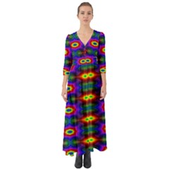 Colorfull Wallpaper Button Up Boho Maxi Dress by artworkshop