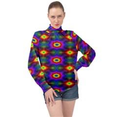 Colorfull Wallpaper High Neck Long Sleeve Chiffon Top by artworkshop