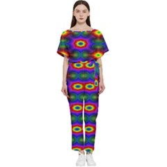 Colorfull Wallpaper Batwing Lightweight Chiffon Jumpsuit