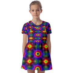 Colorfull Wallpaper Kids  Short Sleeve Pinafore Style Dress