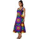 Colorfull Wallpaper Square Neckline Tiered Midi Dress View2