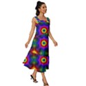 Colorfull Wallpaper Square Neckline Tiered Midi Dress View3