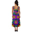 Colorfull Wallpaper Square Neckline Tiered Midi Dress View4