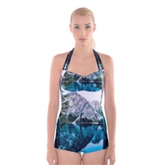 Lake Boyleg Halter Swimsuit  by artworkshop