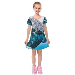 Lake Kids  Short Sleeve Velvet Dress by artworkshop