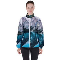 Lake Women s High Neck Windbreaker by artworkshop