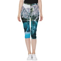 Lake Inside Out Lightweight Velour Capri Leggings  by artworkshop