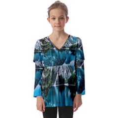 Lake Kids  V Neck Casual Top