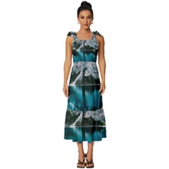 Lake Tie-strap Tiered Midi Chiffon Dress