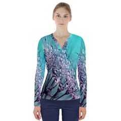 Dandelion V-neck Long Sleeve Top by artworkshop