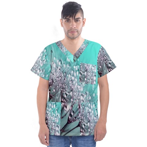 Dandelion Men s V-neck Scrub Top by artworkshop