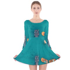 Dock Long Sleeve Velvet Skater Dress