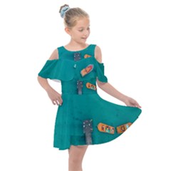 Dock Kids  Shoulder Cutout Chiffon Dress by artworkshop