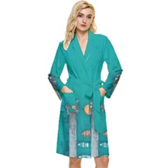 Dock Long Sleeve Velvet Robe by artworkshop