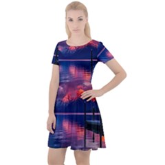 Dawn Cap Sleeve Velour Dress  by artworkshop