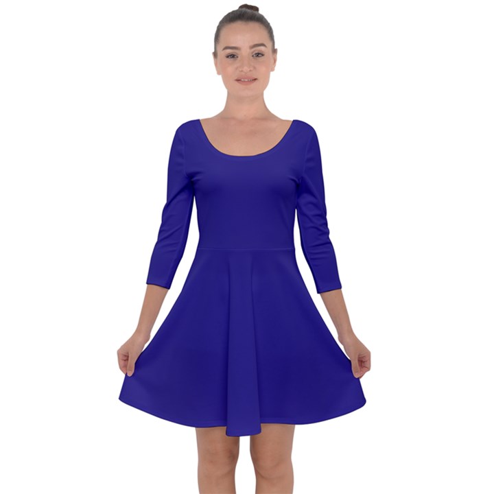 Picotee Blue	 - 	Quarter Sleeve Skater Dress