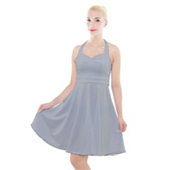 Glacier Grey	 - 	halter Party Swing Dress by ColorfulDresses