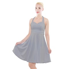 Harbor Grey	 - 	halter Party Swing Dress by ColorfulDresses