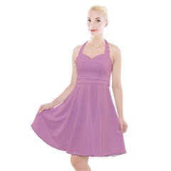 Kobi Pink	 - 	halter Party Swing Dress by ColorfulDresses