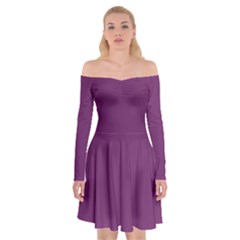 Byzantine Purple	 - 	Off Shoulder Skater Dress