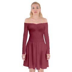 Antique Ruby Red	 - 	off Shoulder Skater Dress by ColorfulDresses