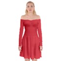 Amaranth Red	 - 	Off Shoulder Skater Dress View1