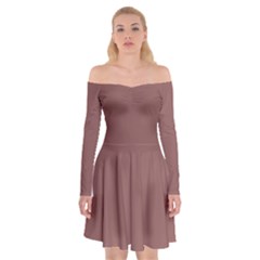 Rose Taupe Brown	 - 	off Shoulder Skater Dress by ColorfulDresses