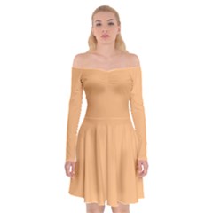 Mellow Apricot Orange	 - 	off Shoulder Skater Dress by ColorfulDresses