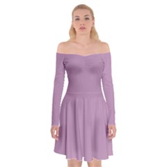 Smokey Grape Purple	 - 	off Shoulder Skater Dress