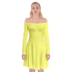 Unmellow Yellow	 - 	Off Shoulder Skater Dress