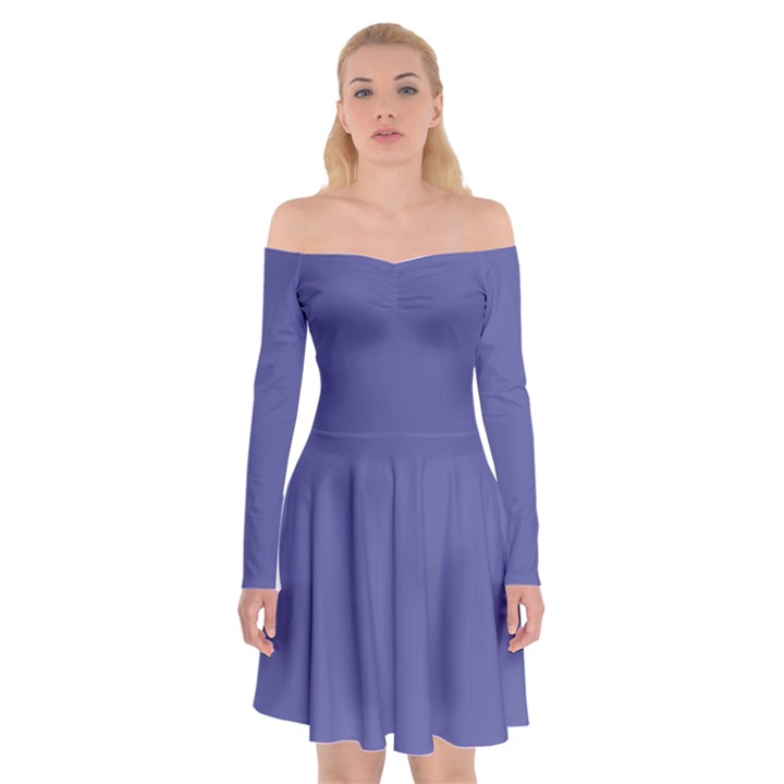 Blue Iris	 - 	Off Shoulder Skater Dress