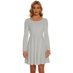 Grey Goose	 - 	long Sleeve Wide Neck Velvet Dress