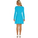 Vivid Sky Blue	 - 	Long Sleeve Wide Neck Velvet Dress View4