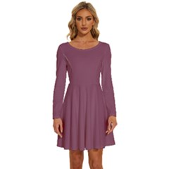 Twilight Lavender Purple	 - 	long Sleeve Wide Neck Velvet Dress by ColorfulDresses