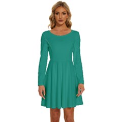 Arcadia	 - 	long Sleeve Wide Neck Velvet Dress