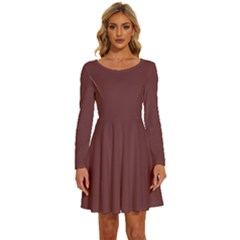 Catawba	 - 	long Sleeve Wide Neck Velvet Dress