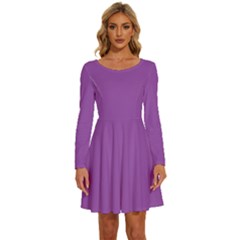 Purpureus	 - 	long Sleeve Wide Neck Velvet Dress