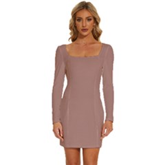 Water Nymph	 - 	long Sleeve Square Neck Bodycon Velvet Dress